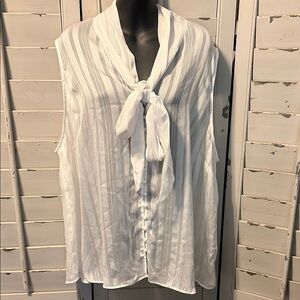 Addition Elle White Tie Front Buttoned Blouse